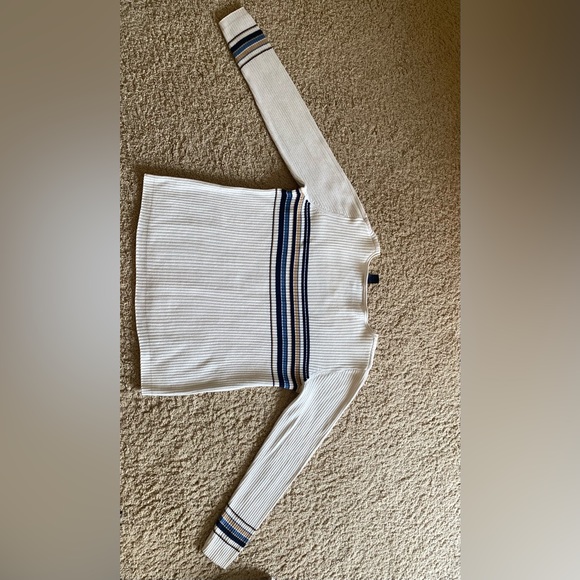 Creme Striped Sweater, Size L Women’s - Picture 4 of 4